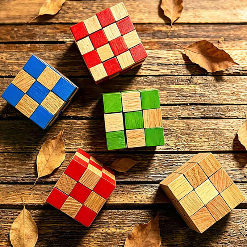 Woodworking Game - Square Snake Cube Wooden Brain Teaser
