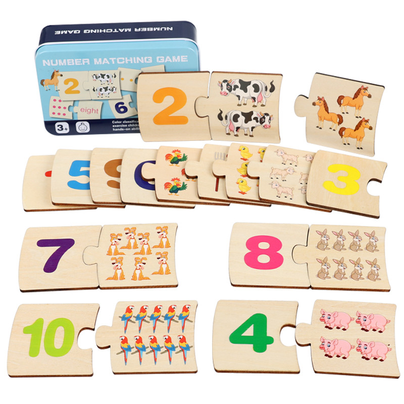 Woodworking Game - Children Iron Box Number Enlightenment Paired