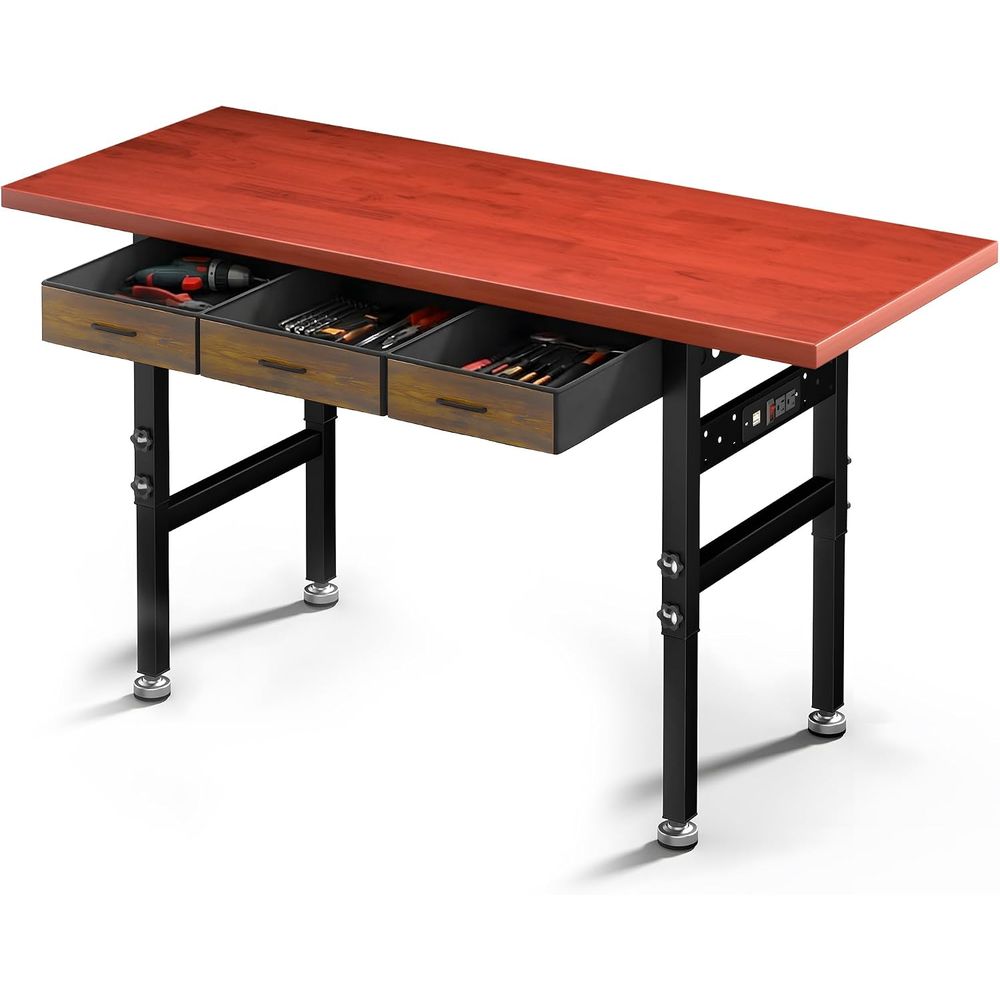 60in Adjustable Height Workben - Workbench Woodworking review and price