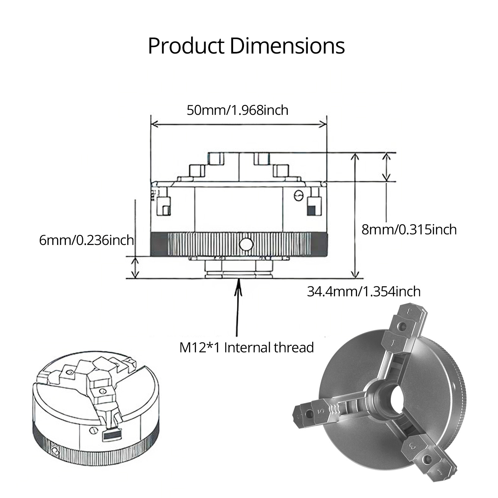 50mm 3-Jaw Self-Centering Lath - Woodworking Lathe Chuck review and price