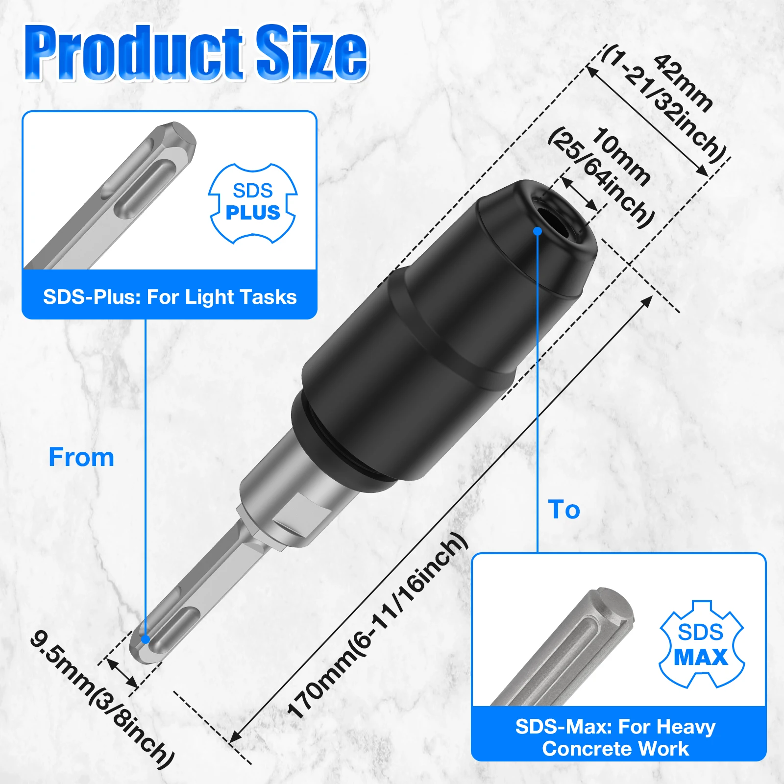 1Pc SDS Plus to SDS Max Adapte - Woodworking Hammer review and price
