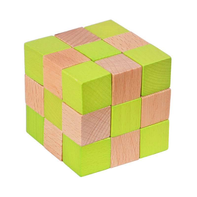 Wooden Snake Cube Puzzle IQ Lo - Woodworking Game review and price