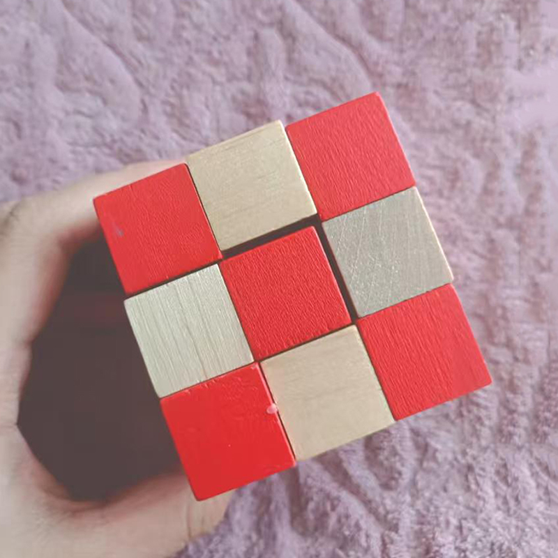 Wooden Snake Cube Puzzle IQ Lo - Woodworking Game review and price