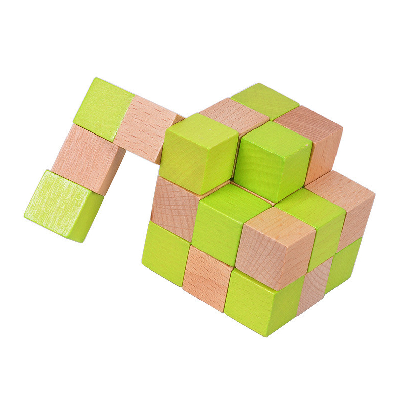Wooden Snake Cube Puzzle IQ Lo - Woodworking Game review and price
