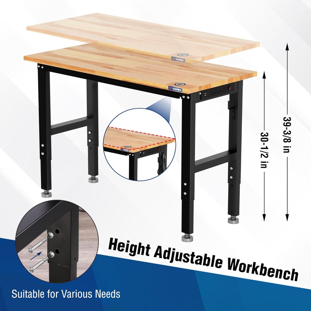 Garage Workbench, 48X22 Adjust - Workbench Woodworking review and price