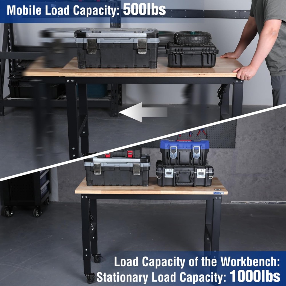 Garage Workbench, 48X22 Adjust - Workbench Woodworking review and price