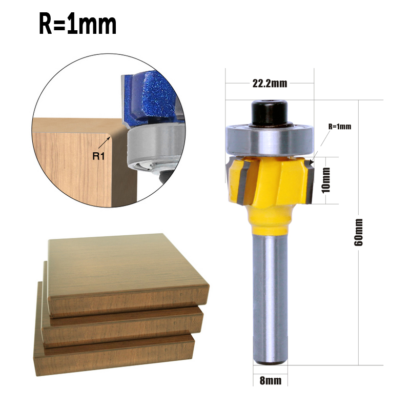 CHWJW 1PC 8mm Shank high quali - Woodworking Edge Corner Planer review and price