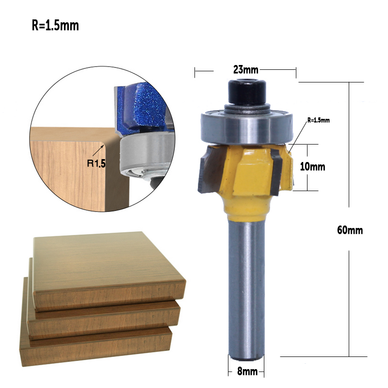 CHWJW 1PC 8mm Shank high quali - Woodworking Edge Corner Planer review and price