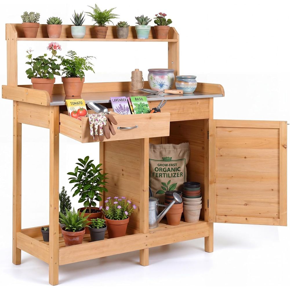 Outdoor Potting Bench Table Wo - Workbench Woodworking review and price