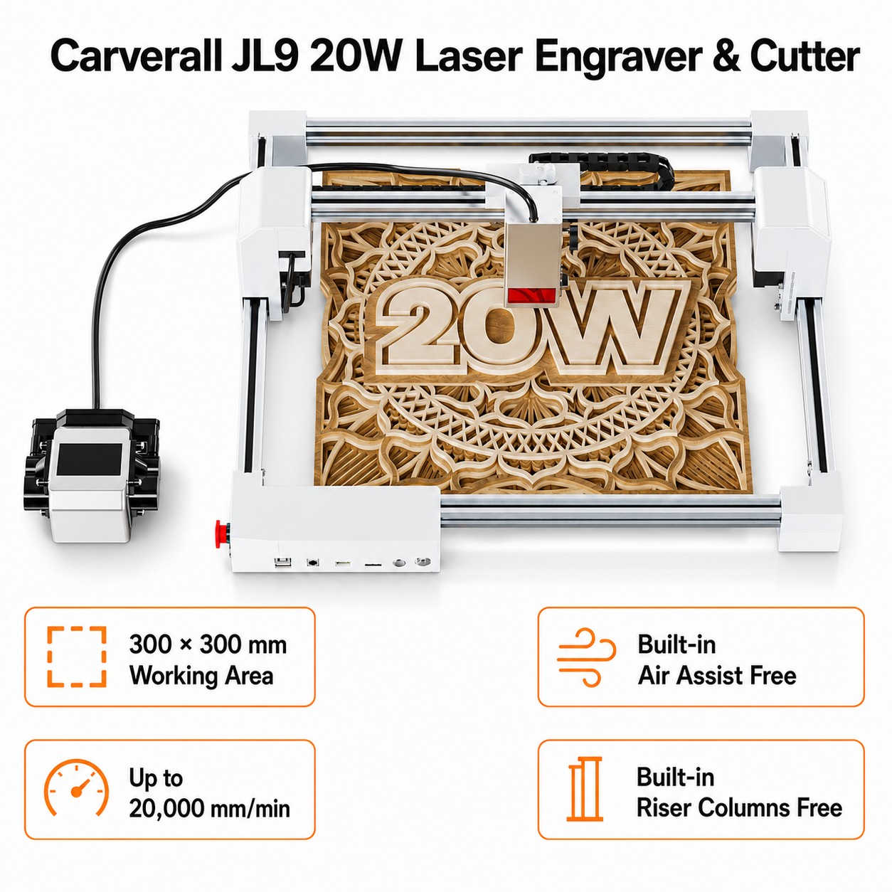 Carverall JL9 20W Laser Engrav - Woodworking Veneer Cutter review and price