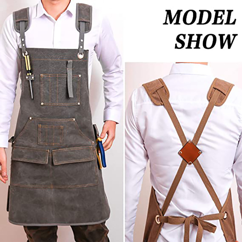 Simple Thickened Canvas Apron  - Woodworking Overalls review and price