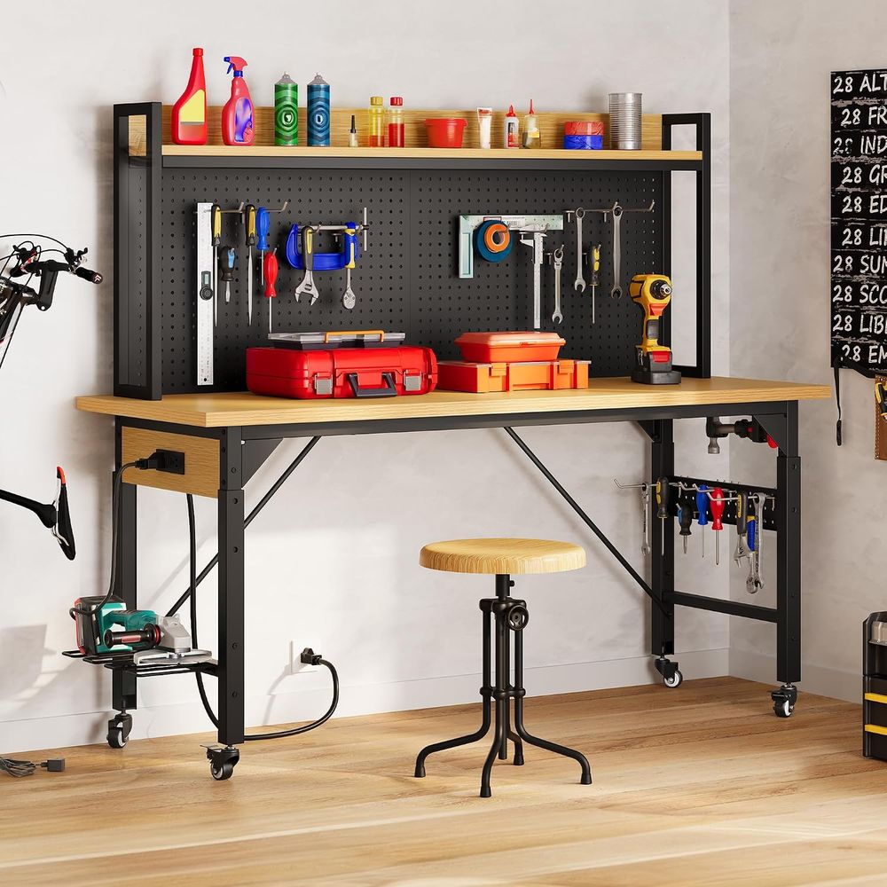 60in Heavy Duty Workbench with - Workbench Woodworking review and price