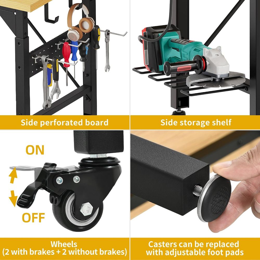 60in Heavy Duty Workbench with - Workbench Woodworking review and price